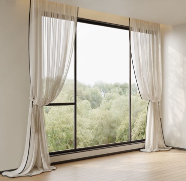 Middle Cream Gauze Curtain