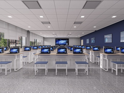 Modern computer classroom room