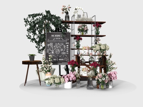 Modern Flower Rack Floral Flower Pot Plant Rack