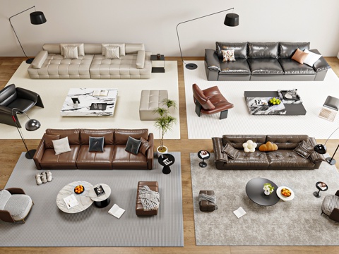 Modern Italian Sofa Coffee Table Combo