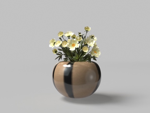 Modern plant yellow flower spherical potted plant