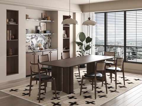 Modern DiningRoom Dining Table and Chair Wine Cabinet Dining Chair