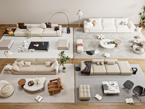 Modern Simple Sofa Coffee Table Combination