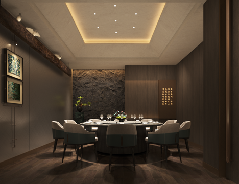 New Chinese-style private room dining table and chair combination