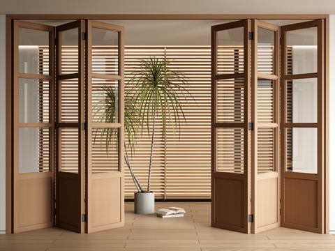 Modern folding door glass folding door multi-link sliding door