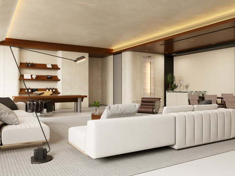 The design of living room of large family living room horizontal hall living room