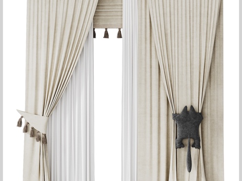 Wabi-sabi Style Curtain Fabric Curtain Gauze Curtain Homestay Curtain Lamb Cashmere Curtain