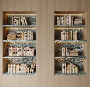 Modern bookcase book ornaments