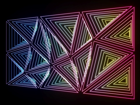 Alien Neon Triangular Lattice Neon Modern Neon Light Beautiful Light Beautiful Background