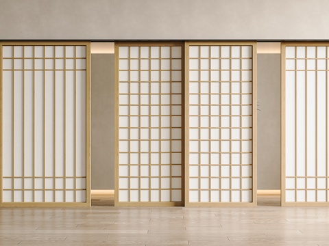 Japanese style sliding door single door partition door sliding door lattice door solid wood door grille door