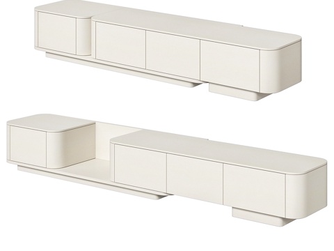 Modern Italian Minimalist Japandi White TV Cabinet