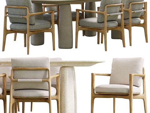 Quiet Style Dining Table and Chair Stone Dining Table and Chair Negotiation Table and Chair Fabric Dining Chair Fabric Negotiation Chair