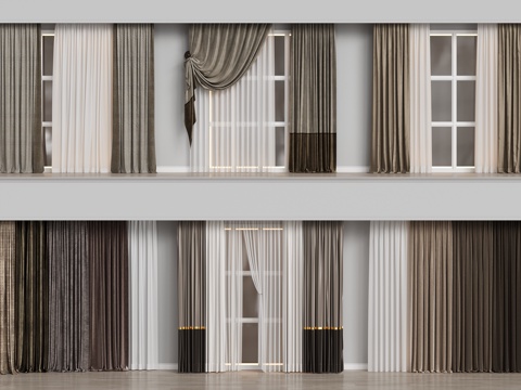 Modern Home Curtain Combination Color-matching Curtain Fabric Curtain