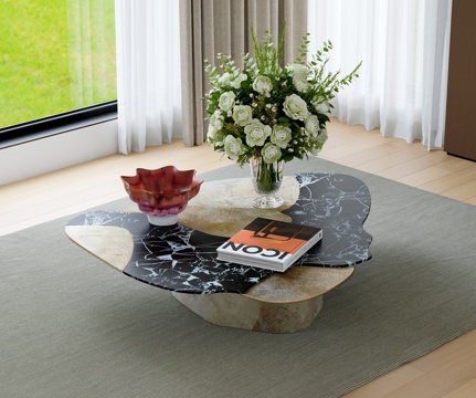 Modern Coffee Table Metal Coffee Table Marble Coffee Table Alien Coffee Table Vase Flower arrangement