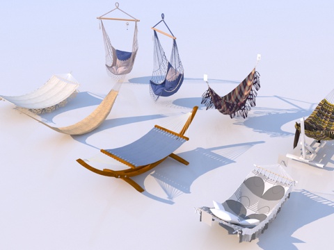 Modern outdoor hanging chair combination