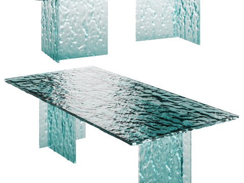 Modern Italian minimalist glass dining table