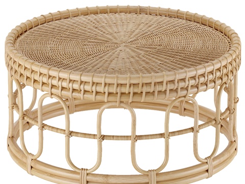 Woven log coffee table