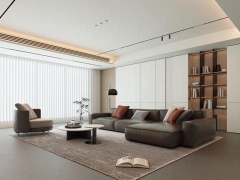 Modern Living Room Leather Sofa