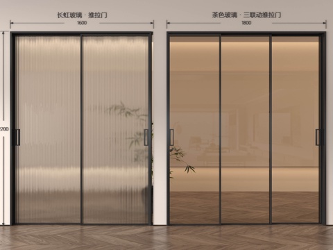 Modern sliding door glass door glass sliding door Changhong glass sliding door kitchen sliding door