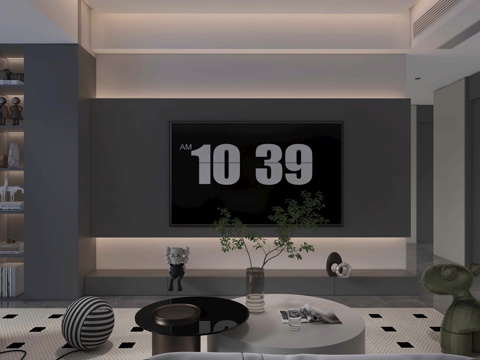 Advanced gray living room 3d model