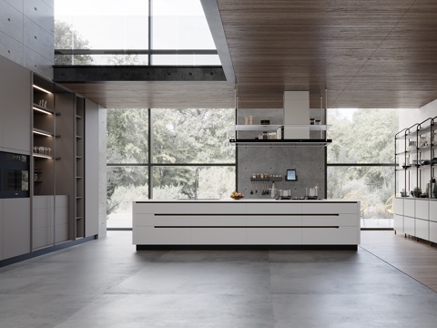 Modern light industrial wind kitchen