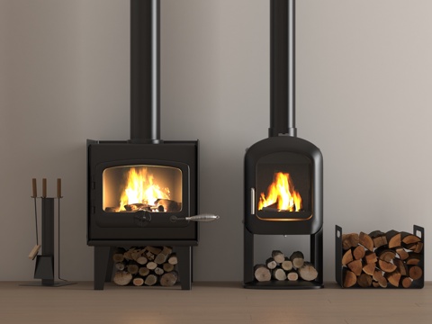 modern fireplace flame woodpile indoor fireplace