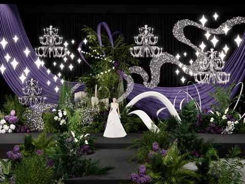 Niche Nature Purple Cloth Mantle Wedding