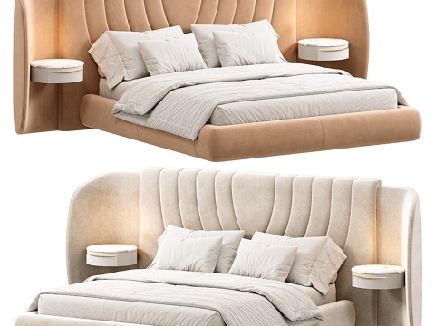 Modern Italian Adele Fabric Double Bed