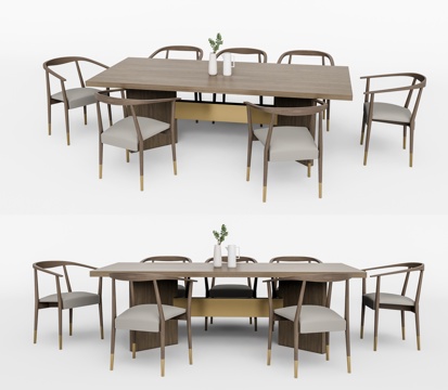 Modern Solid Wood Dining Table and Chair Long Table and Chair