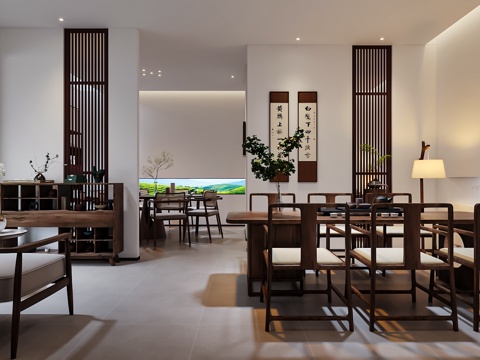 Modern Chinese tea house, tea room, tea DiningRoom private room