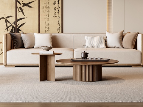 New Chinese Sofa Coffee Table Combination