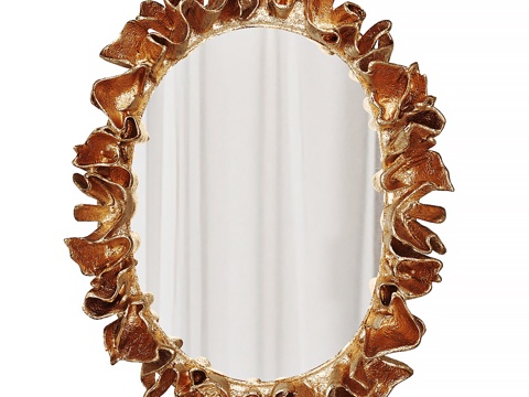 Modern Affordable Luxury Style Coco Mirror Gold Faux Coral Mirror