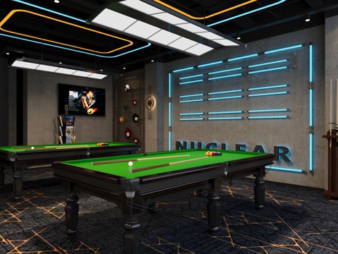 Modern industrial style billiard room billiard room