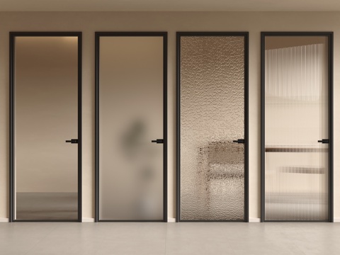 Modern minimalist glass door