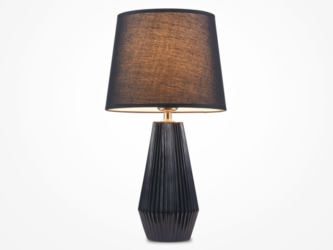 Modern black fabric table lamp