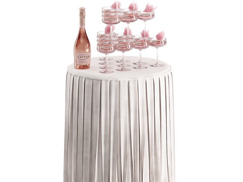 Pyramid of modern champagne glasses