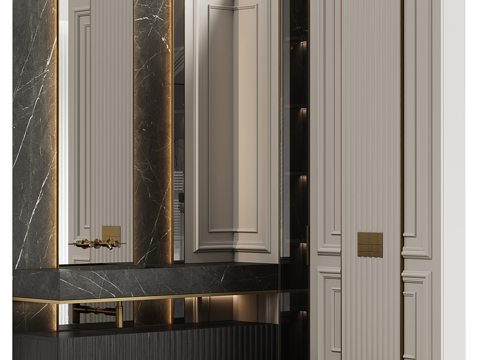 Neoclassical Style Affordable Luxury Style Bathroom Cabinet