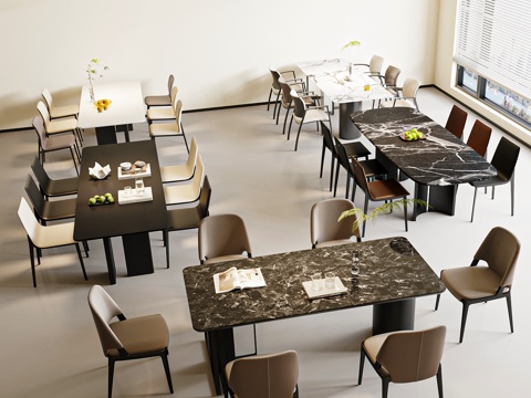 Modern Italian Dining Table and Chair Combination