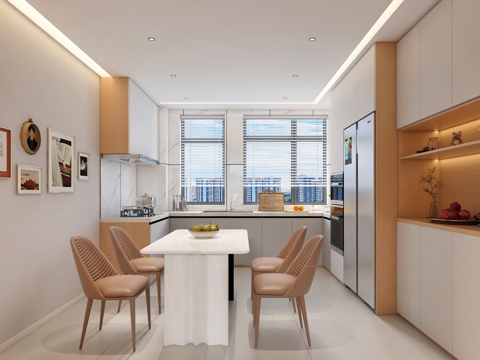 Modern DiningRoom Open Kitchen Western Kitchen Nordic Restaurant Simple Modern Living&Dining Room Wine Cabinet