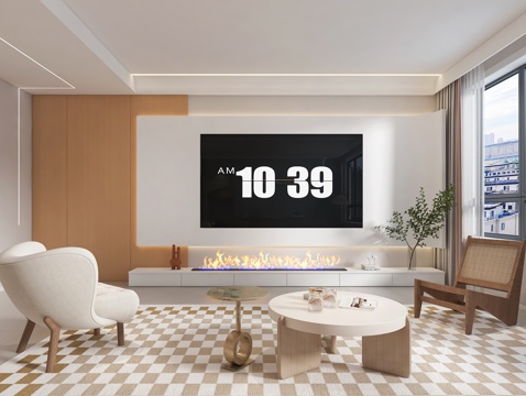 Modern Living Room TV Wall Fireplace Nordic Living Room Modern Guest Dining Room Lounge Chair