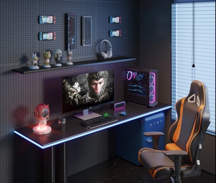 Modern e-sports table and chair computer monitor host