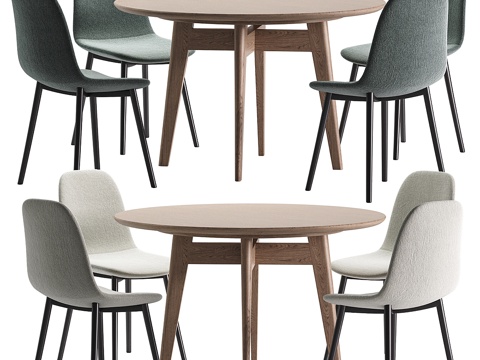 Modern round dining table and chair combination