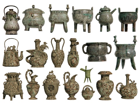 Chinese Bronze Cultural Relics Antique Bronze Ding Ancient Copper Pot Jar Utensils Museum Ornaments