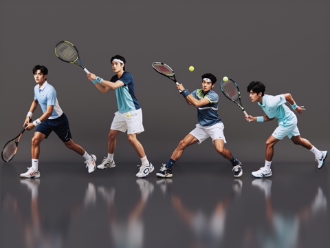 2D Modern Sport Man Tennis Figure Tennis Sport Tennis Prince Sport Figure