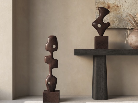 Modern abstract wood sculpture