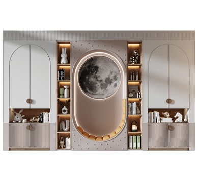 kids Bedroom Bookcase Daughter's Room Bookcase Bookcase Ornaments Bookcase Decorative Cabinet Display Cabinet Storage