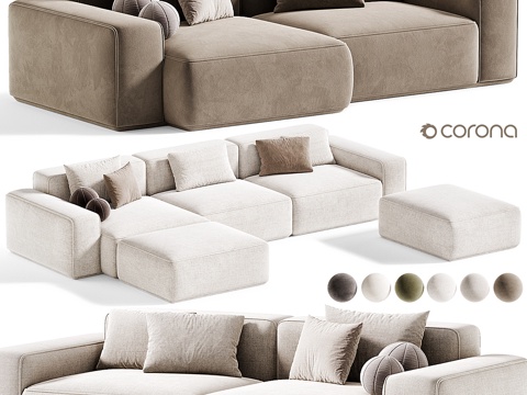 Cream Style sand release art sofa L-shaped sofa right angle sofa double sofa leisure sofa