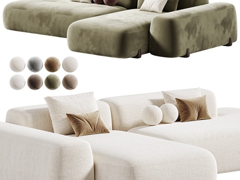 Modern Cream KAUNAS Corner Sofa