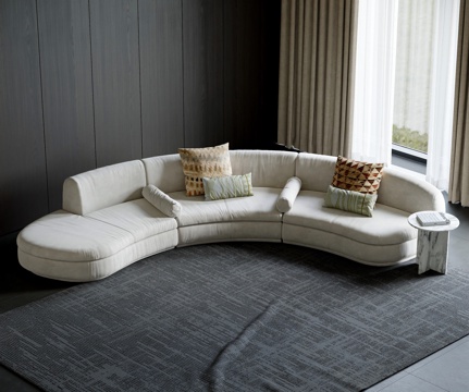 modern curved sofa