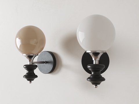 French Middle Spherical Wall Lamp